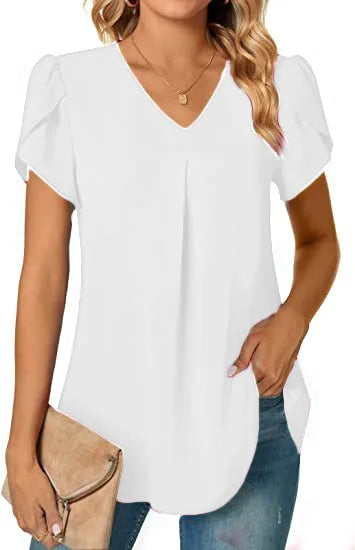 Blusa Sexy decote em v manga curta verão
