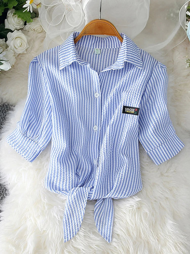 Camisa chiffon de manga curta