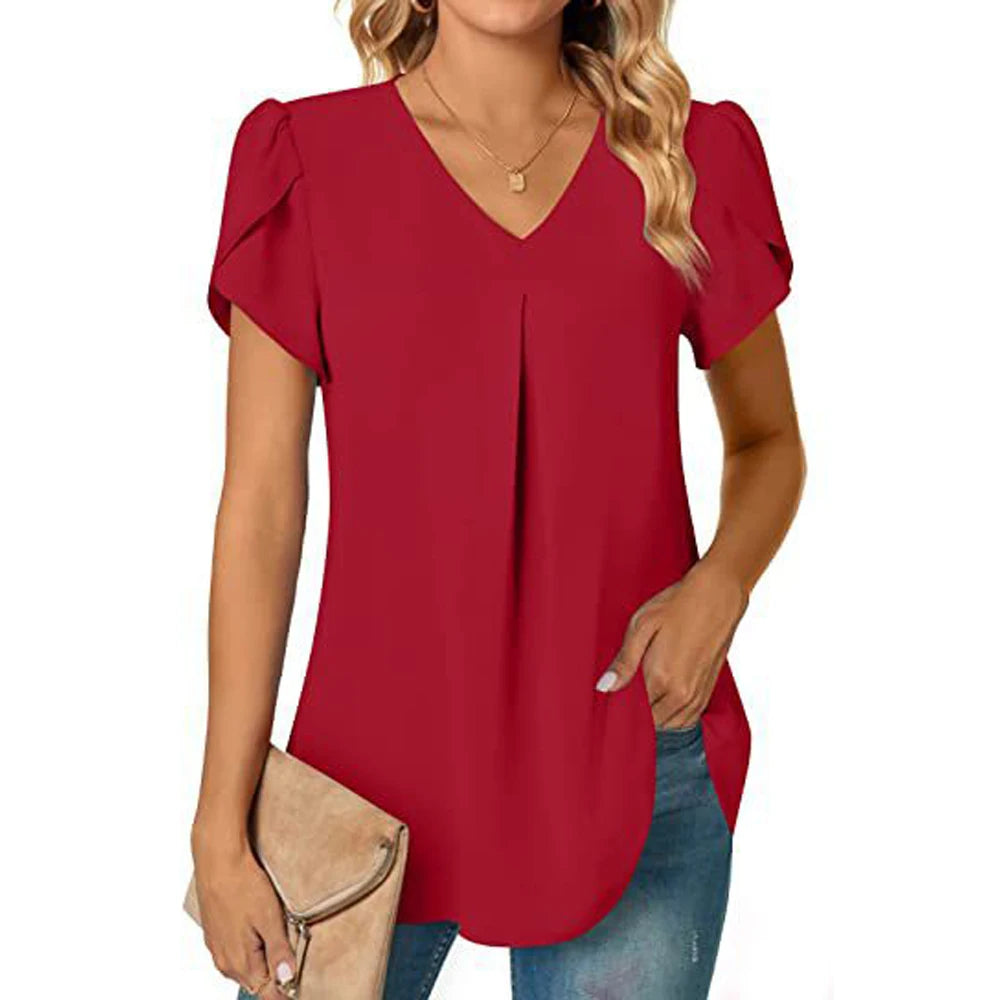 Blusa Sexy decote em v manga curta verão