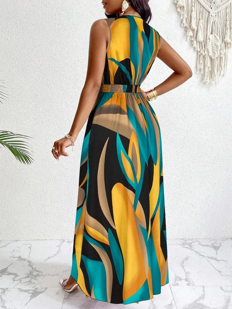 Vestido Aurora – vibrante e encantador, perfeito para manhãs de primavera.