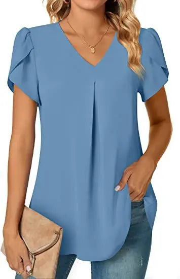 Blusa Sexy decote em v manga curta verão