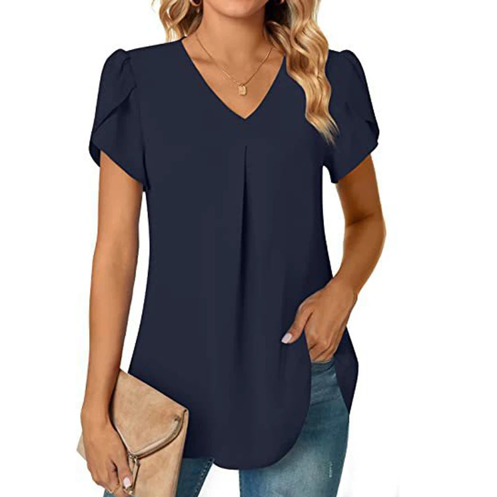 Blusa Sexy decote em v manga curta verão