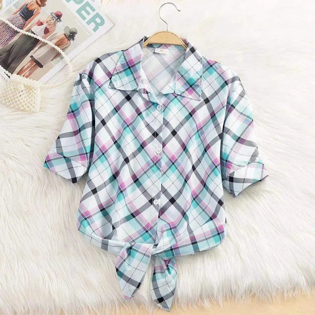 Camisa chiffon de manga curta