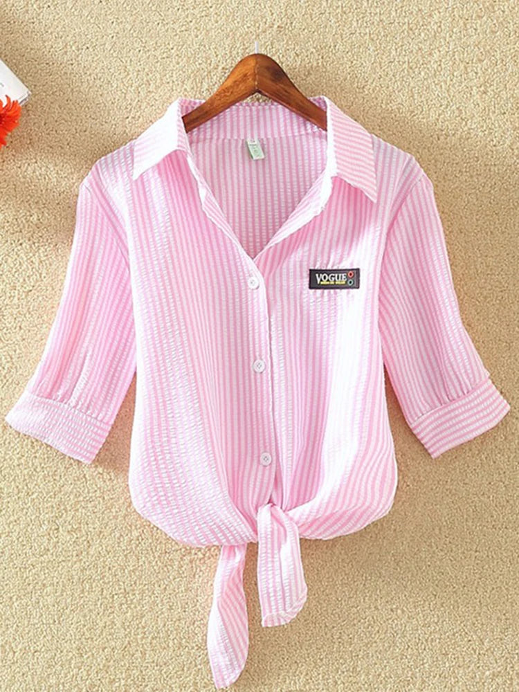Camisa chiffon de manga curta