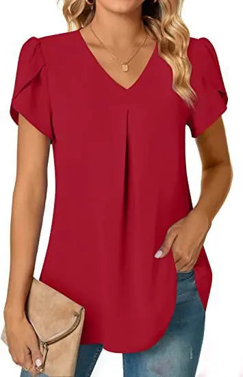 Blusa Sexy decote em v manga curta verão
