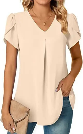 Blusa Sexy decote em v manga curta verão