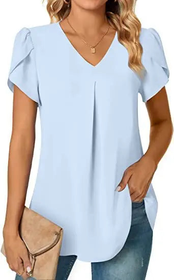 Blusa Sexy decote em v manga curta verão