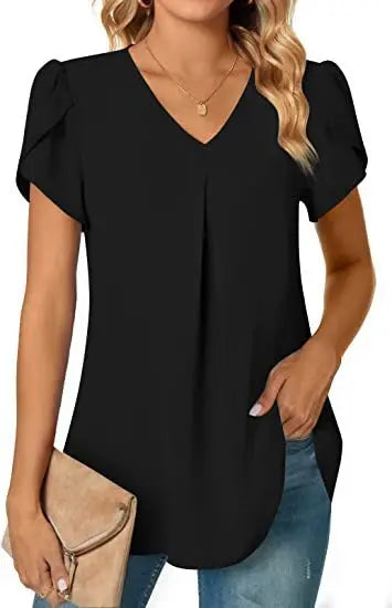 Blusa Sexy decote em v manga curta verão