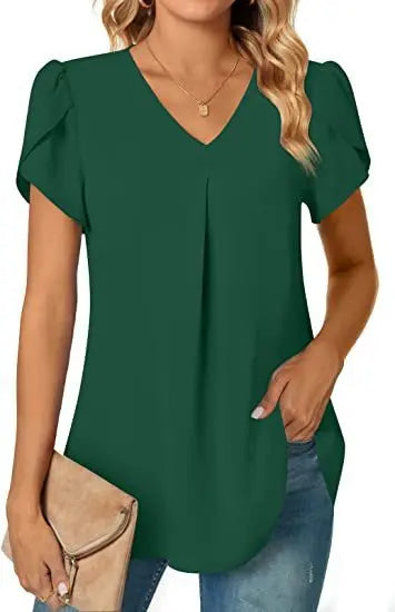 Blusa Sexy decote em v manga curta verão