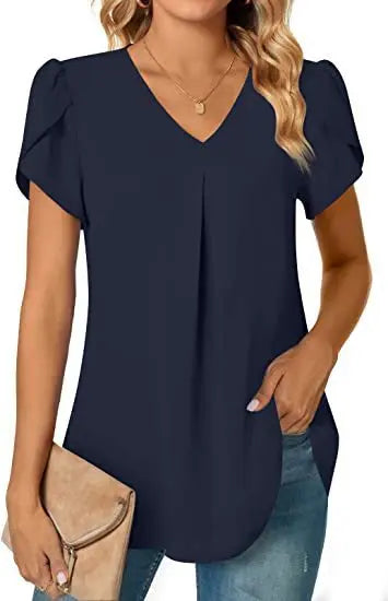 Blusa Sexy decote em v manga curta verão
