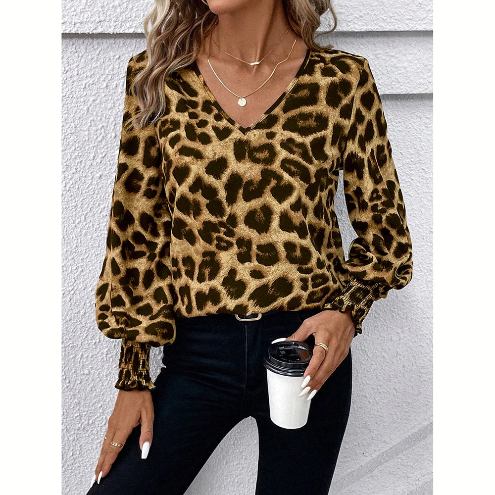 Camisa encaixe fino manga comprida com decote em V