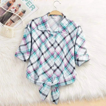 Camisa chiffon  de manga curta