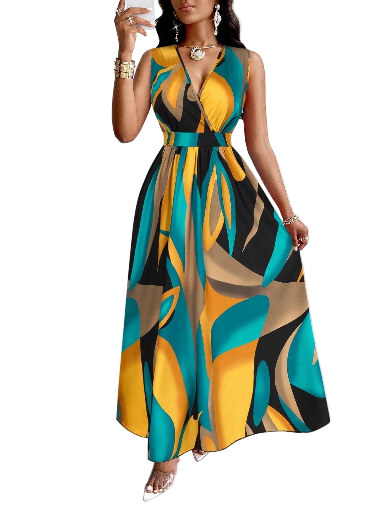 Vestido Aurora – vibrante e encantador, perfeito para manhãs de primavera.